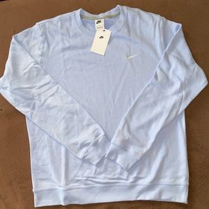 New Nike Sportswear Crew Neck Sweatshirt Blue French Terry 637902-548